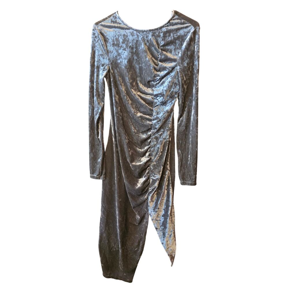 Future Collective Crushed Velvet Midi Dress XS Womens Long Open Back Whimsy Goth